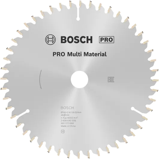 Hoja de sierra circular multimaterial Bosch PRO, 48 dientes.