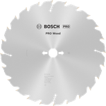 Hoja de sierra circular Bosch PRO Wood de 350 mm para trabajos de carpintería.