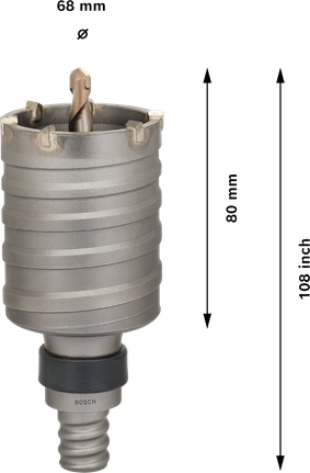 Cortador de núcleos Bosch PRO SDS max-5, 68 mm de diámetro.