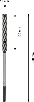 Broca para corte de varillas de refuerzo Bosch PRO SDS plus 16x120x300 mm.