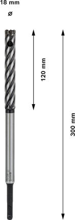 Broca para corte de varillas de refuerzo Bosch PRO SDS plus, diámetro 18 mm.