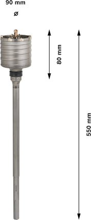 Cortadora de núcleo Bosch PRO SDS max-5 de 90 mm de diámetro y 80 mm de profundidad.