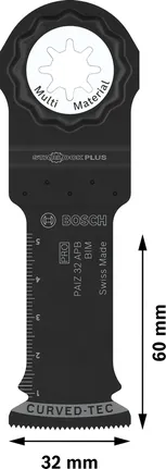 Hoja multiherramienta Bosch PRO PAIZ 32 APB, 32 x 60 mm.