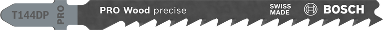 Hoja de sierra de calar Bosch PRO Wood Precise T144DP para cortes limpios.