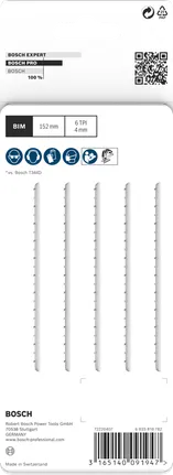 Hojas de sierra de calar Bosch PRO Hardwood fast T344DF, 152 mm.