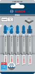 Paquete de 5 hojas de sierra de calar Bosch PRO Metal medianas T121AFC.