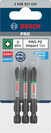 Juego de puntas de impacto Bosch PRO PZ (3 piezas).