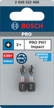 Puntas de impacto Bosch PRO PH1 de 25 mm (paquete de 2).