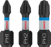 Juego de puntas de impacto Bosch PRO PH PH1 PH2 PH3 de 25 mm.