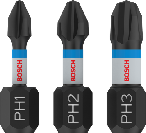 Juego de puntas de impacto Bosch PRO PH PH1 PH2 PH3 de 25 mm.