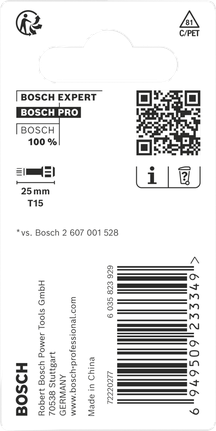 Punta de impacto Bosch PRO Torx T15 25 mm 2 uds.