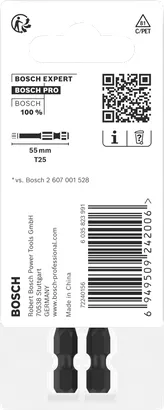 Puntas Bosch PRO Torx T25 de 55 mm.