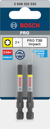 Puntas Bosch PRO Torx T30 de 55 mm.