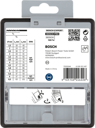 Juego de brocas helicoidales Bosch PRO Metal HSS-G, 13 piezas.