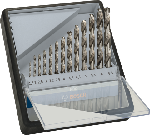 Juego de brocas helicoidales Bosch PRO Metal HSS-G, 13 piezas.