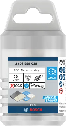 Fresa Bosch PRO Ceramic Dry de 20×35 mm X-Lock.