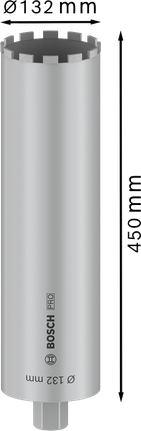 Cortadora de núcleo Bosch PRO en húmedo 132 x 450 mm, 11 segmentos.