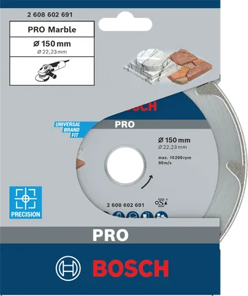 Disco de diamante para mármol Bosch PRO 150×22,23 mm.