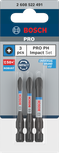 Juego de puntas de impacto Bosch PRO PH, 3 piezas.