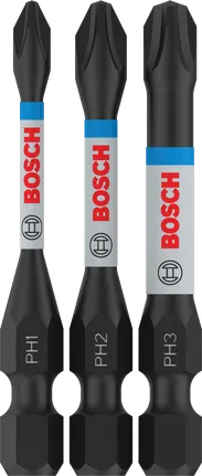Juego de puntas de impacto Bosch PRO PH PH1 PH2 PH3 55 mm.