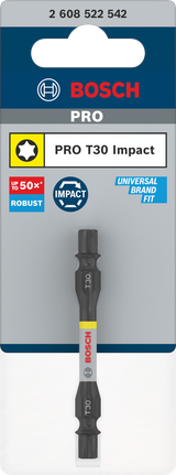 Punta de impacto de doble punta Bosch PRO T30 de 65 mm.