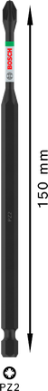 Punta de impacto Pozidriv Bosch PRO PZ2 150 mm.