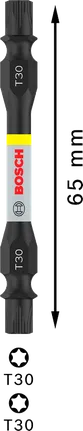 Punta de impacto de doble punta Bosch PRO T30 de 65 mm.