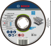 Disco de corte Bosch PRO X-Lock para acero inoxidable y metal.