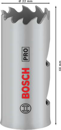 Sierra de corona multimaterial Bosch PRO rosca 22 mm.