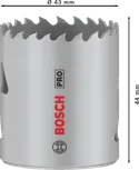 Sierra de corona multimaterial Bosch PRO roscada 43 mm.