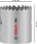 Sierra de corona multimaterial Bosch PRO roscada 44 mm.