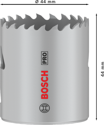 Sierra de corona multimaterial Bosch PRO roscada 44 mm.