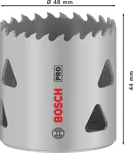 Sierra de corona multimaterial Bosch PRO roscada 48 mm.