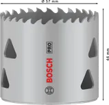 Sierra de corona multimaterial Bosch PRO roscada de 57 mm.