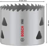 Sierra de corona multimaterial Bosch PRO roscada de 60 mm.