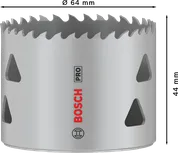 Sierra de corona multimaterial Bosch PRO roscada 64 mm.