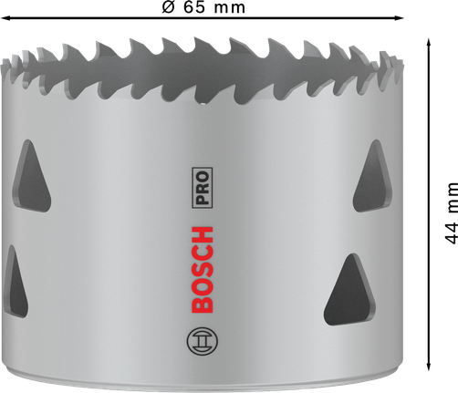 Sierra de corona multimaterial Bosch PRO de 65 mm de rosca.