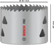 Sierra de corona multimaterial Bosch PRO roscada 67 mm.