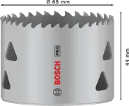 Sierra de corona multimaterial Bosch PRO rosca 68 mm.