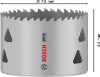 Sierra de corona multimaterial Bosch PRO roscada de 73 mm.