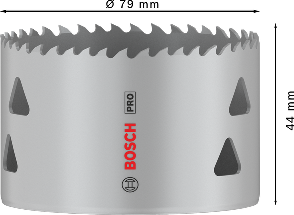 Sierra de corona multimaterial Bosch PRO de 79 mm de rosca.