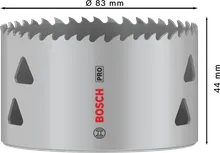 Sierra de corona multimaterial Bosch PRO roscada 83 mm.