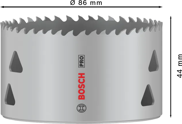Sierra de corona multimaterial Bosch PRO de 86 mm para cortes versátiles.