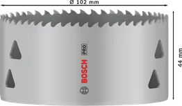 Sierra de corona multimaterial Bosch PRO roscada 102 mm.