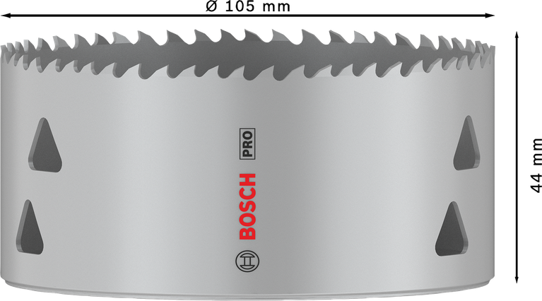 Sierra de corona multimaterial Bosch PRO roscada 105 mm.
