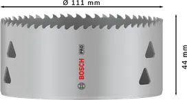 Sierra de corona multimaterial Bosch PRO roscada 111 mm.