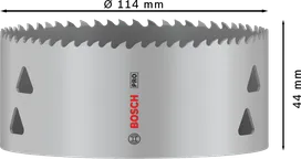 Sierra de corona multimaterial Bosch PRO roscada 114 mm.