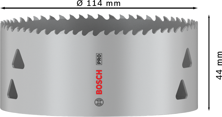 Sierra de corona multimaterial Bosch PRO roscada 114 mm.