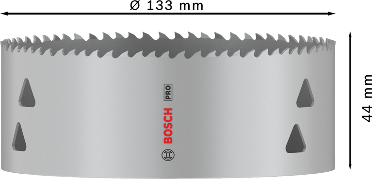 Sierra de corona multimaterial Bosch PRO roscada 133 mm.