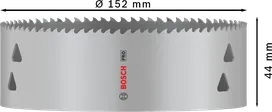 Sierra de corona multimaterial Bosch PRO de 152 mm para un corte versátil.
